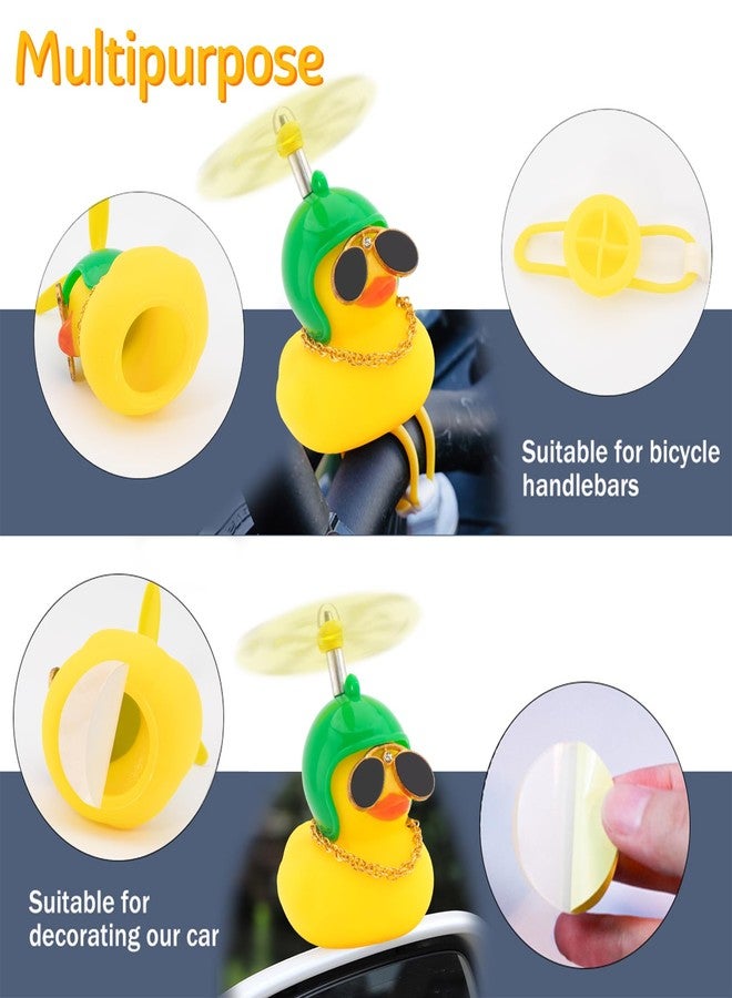 wonuu Bike Rubber Ducks with Helmet, for Car Dashboard Decoration Duck Motorcycle Bicycle Cycling Accessories NOT Squeak (Blue) - Image 2